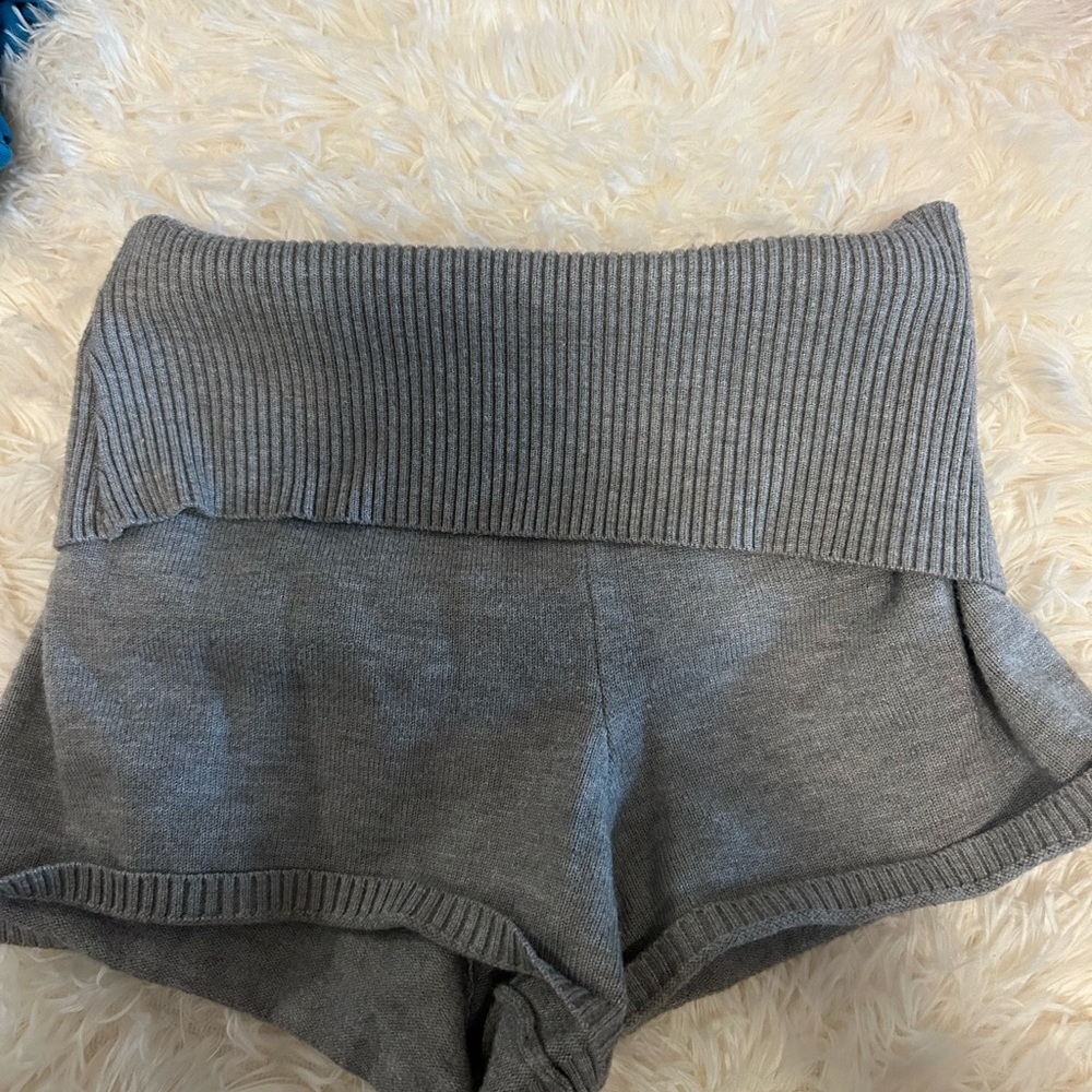 Forever 21 High Waist Gray Ribbed Shorts